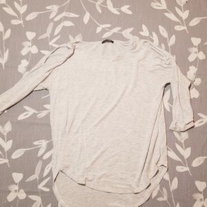 cotton 3/4 tshirt with cut out shoulders